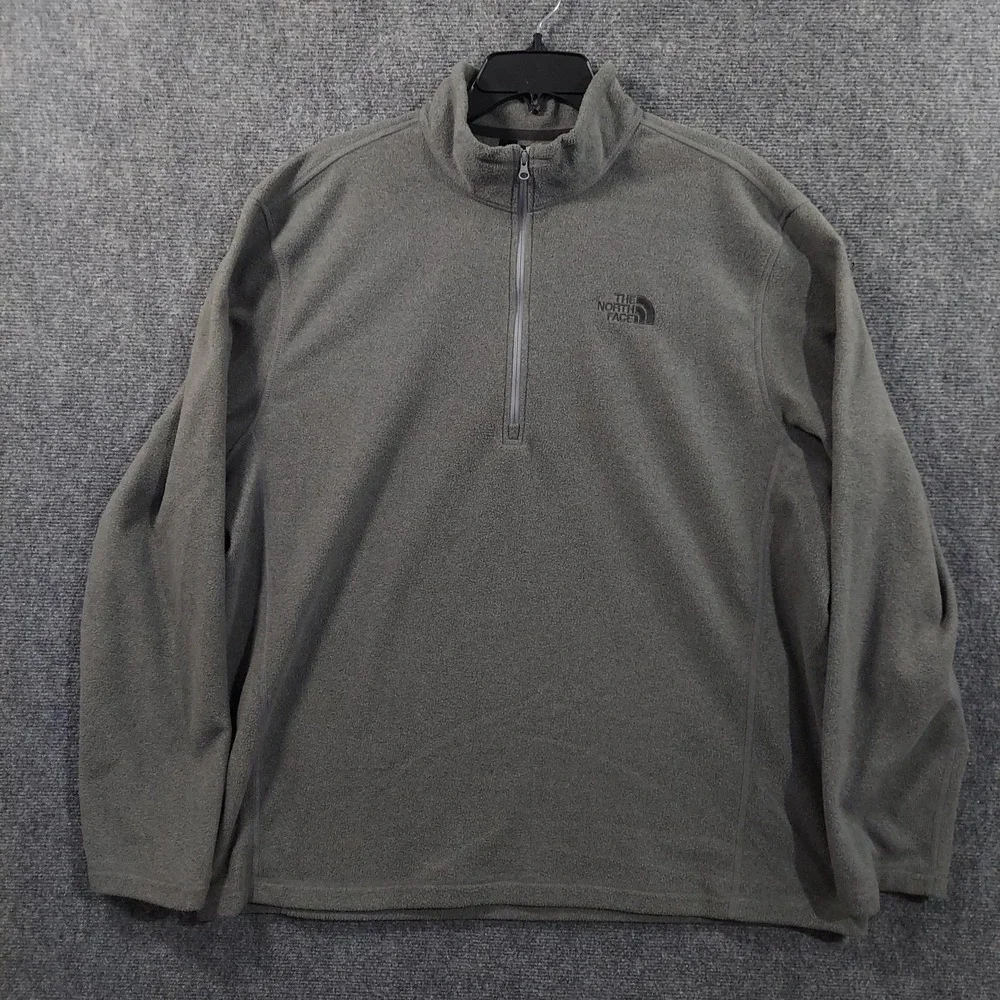 The North‎ Face Fleece Jacket Mens XL Gray 1/4 Zip Pullover Lightweight Outdoor